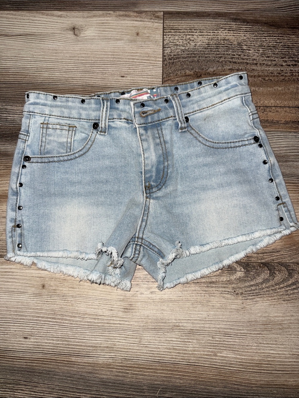 Girls Vintage Havans Light Wash Denim frayed shorts Shorts soze size 12